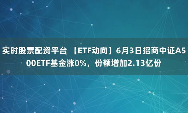 实时股票配资平台 【ETF动向】6月3日招商中证A500ETF基金涨0%，份额增加2.13亿份